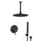 Matte Black Shower System With Rain Ceiling Shower Head and Hand Shower